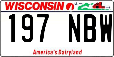 WI license plate 197NBW