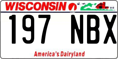 WI license plate 197NBX