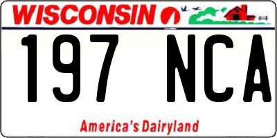 WI license plate 197NCA