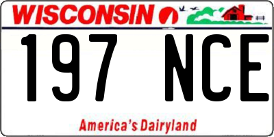 WI license plate 197NCE