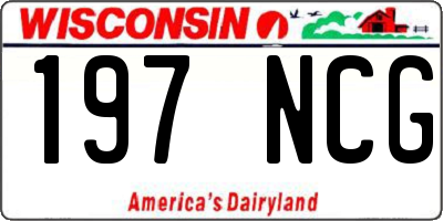 WI license plate 197NCG