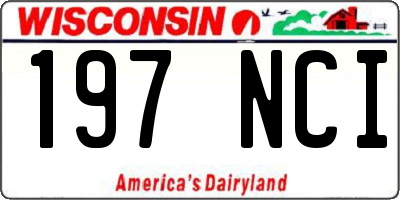 WI license plate 197NCI