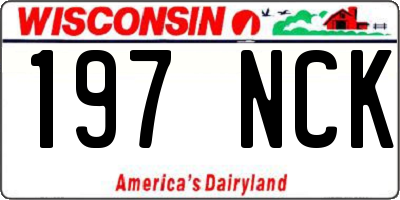 WI license plate 197NCK