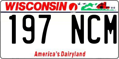 WI license plate 197NCM