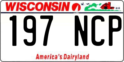 WI license plate 197NCP