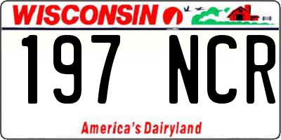 WI license plate 197NCR