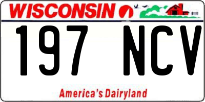 WI license plate 197NCV