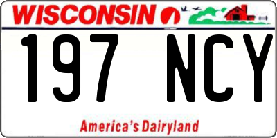 WI license plate 197NCY