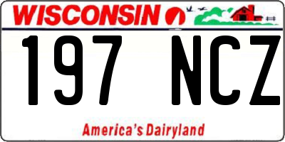 WI license plate 197NCZ