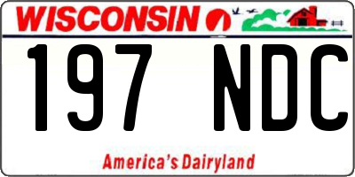 WI license plate 197NDC