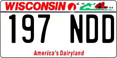 WI license plate 197NDD