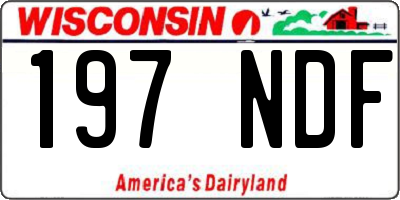 WI license plate 197NDF