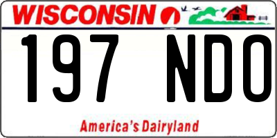 WI license plate 197NDO