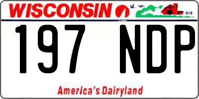 WI license plate 197NDP