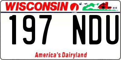 WI license plate 197NDU
