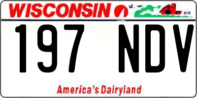 WI license plate 197NDV