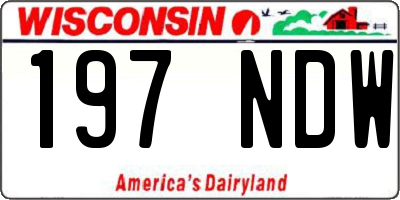 WI license plate 197NDW
