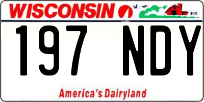 WI license plate 197NDY