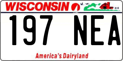 WI license plate 197NEA