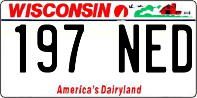 WI license plate 197NED