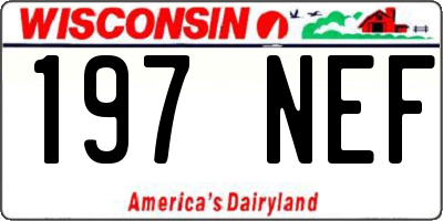 WI license plate 197NEF