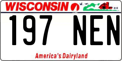 WI license plate 197NEN