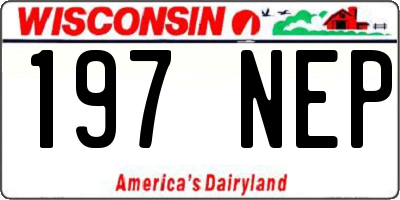 WI license plate 197NEP