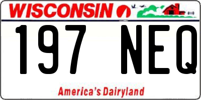 WI license plate 197NEQ