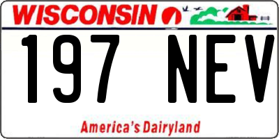 WI license plate 197NEV