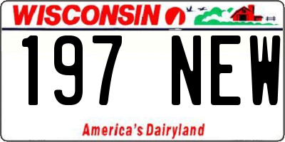 WI license plate 197NEW