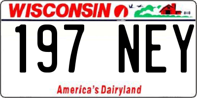 WI license plate 197NEY