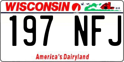 WI license plate 197NFJ
