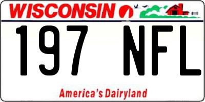 WI license plate 197NFL