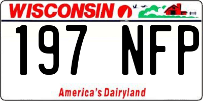 WI license plate 197NFP