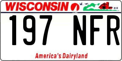 WI license plate 197NFR