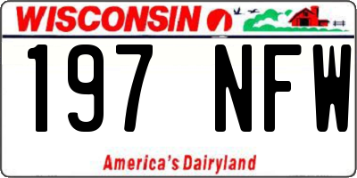 WI license plate 197NFW