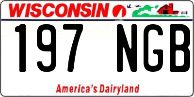 WI license plate 197NGB