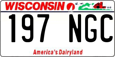 WI license plate 197NGC