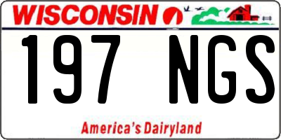WI license plate 197NGS