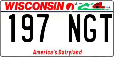 WI license plate 197NGT
