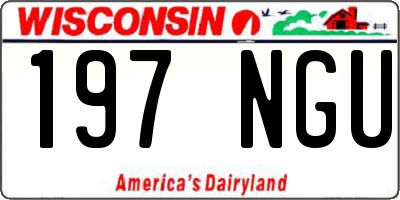 WI license plate 197NGU