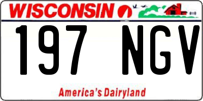 WI license plate 197NGV