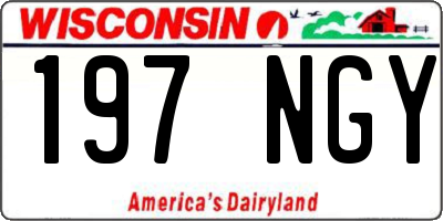 WI license plate 197NGY