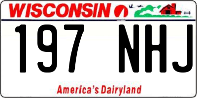 WI license plate 197NHJ