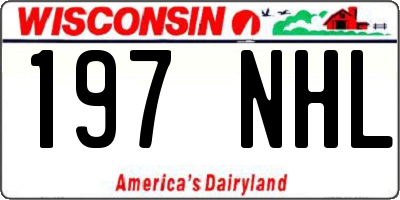 WI license plate 197NHL