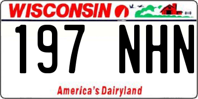 WI license plate 197NHN