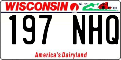 WI license plate 197NHQ