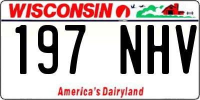 WI license plate 197NHV