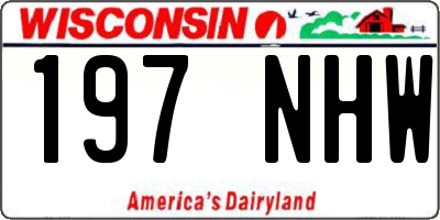 WI license plate 197NHW