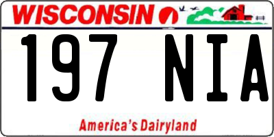 WI license plate 197NIA